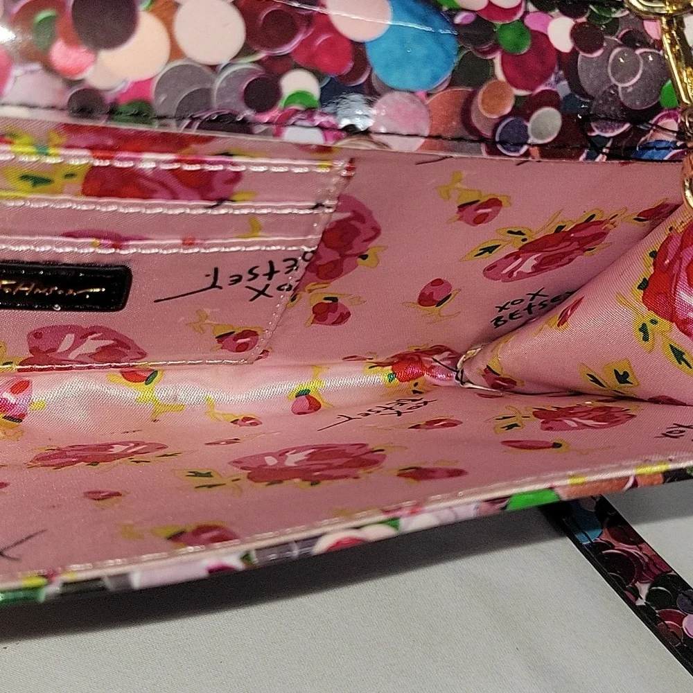 Betsey Johnson Multi-Color Bow PVC Crossbody Shoulder Bag